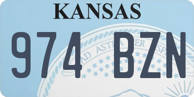 KS license plate 974BZN