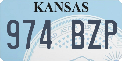 KS license plate 974BZP