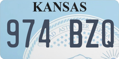 KS license plate 974BZQ