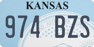 KS license plate 974BZS