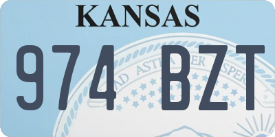 KS license plate 974BZT