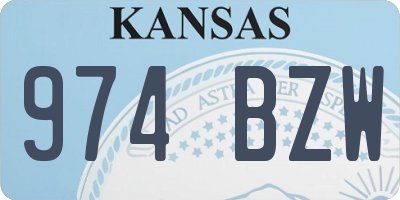 KS license plate 974BZW