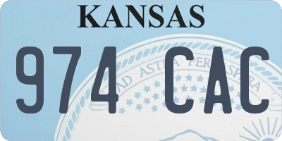 KS license plate 974CAC