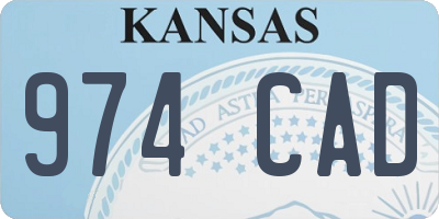 KS license plate 974CAD