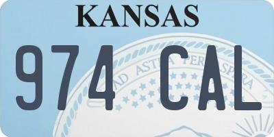 KS license plate 974CAL