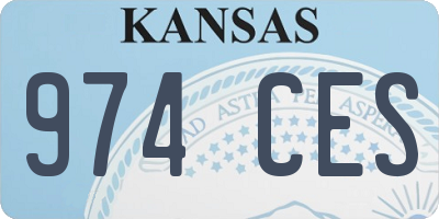 KS license plate 974CES