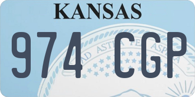 KS license plate 974CGP