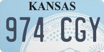 KS license plate 974CGY