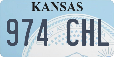 KS license plate 974CHL