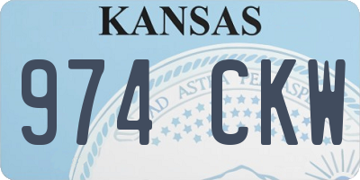 KS license plate 974CKW