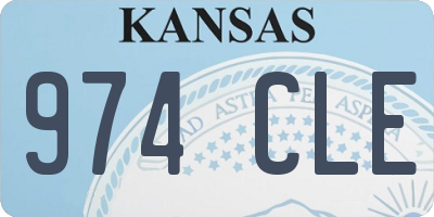KS license plate 974CLE