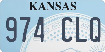 KS license plate 974CLQ