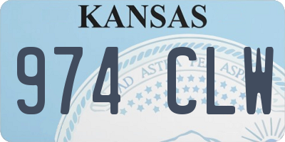 KS license plate 974CLW