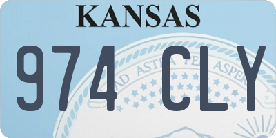 KS license plate 974CLY