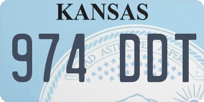 KS license plate 974DDT