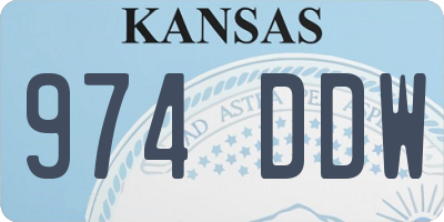 KS license plate 974DDW