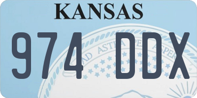 KS license plate 974DDX