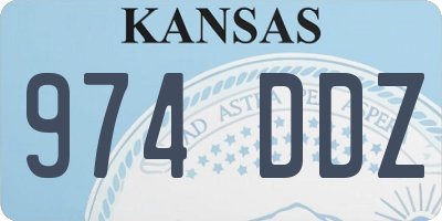 KS license plate 974DDZ