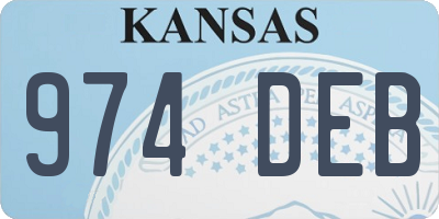 KS license plate 974DEB