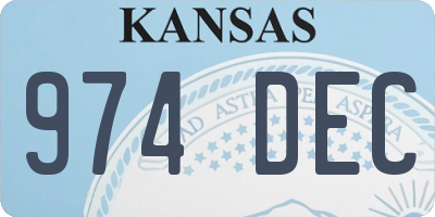 KS license plate 974DEC