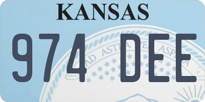 KS license plate 974DEE