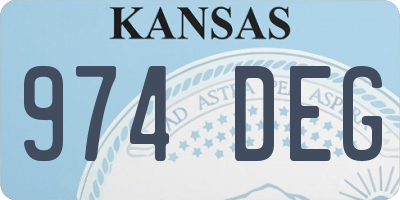 KS license plate 974DEG