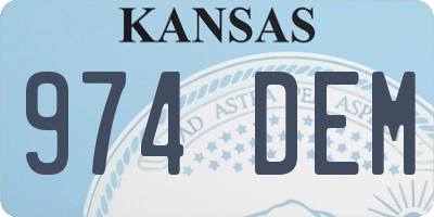KS license plate 974DEM