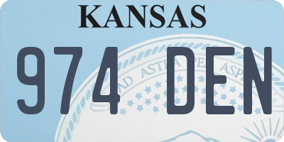 KS license plate 974DEN