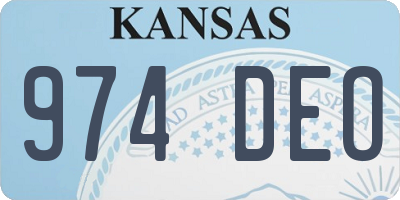 KS license plate 974DEO
