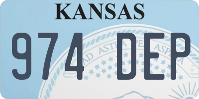 KS license plate 974DEP