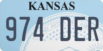 KS license plate 974DER