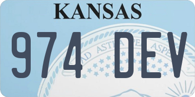KS license plate 974DEV