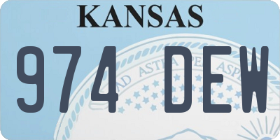 KS license plate 974DEW