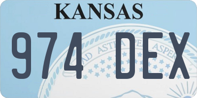 KS license plate 974DEX