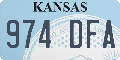 KS license plate 974DFA