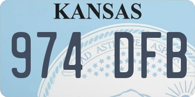 KS license plate 974DFB