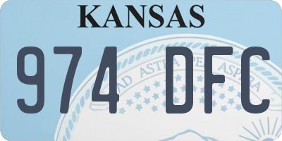 KS license plate 974DFC
