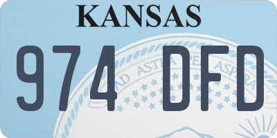 KS license plate 974DFD