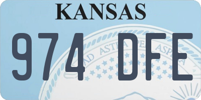 KS license plate 974DFE