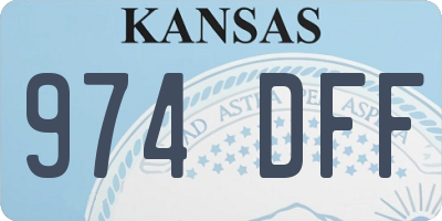 KS license plate 974DFF