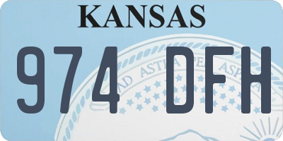 KS license plate 974DFH