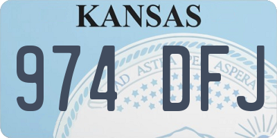 KS license plate 974DFJ