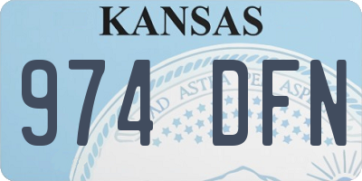 KS license plate 974DFN