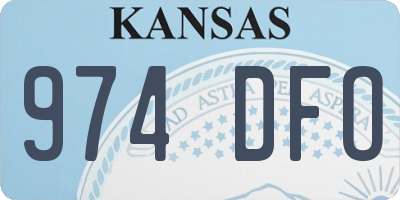 KS license plate 974DFO
