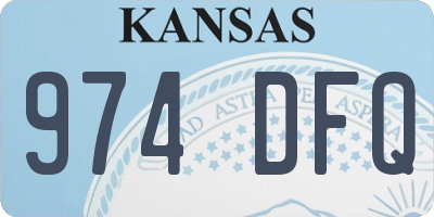 KS license plate 974DFQ