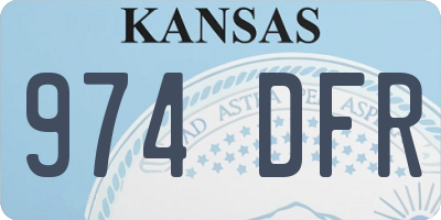 KS license plate 974DFR