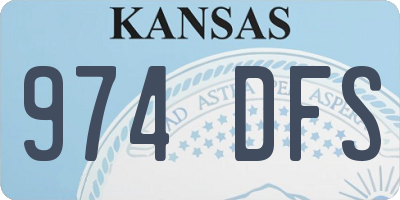 KS license plate 974DFS