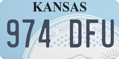 KS license plate 974DFU