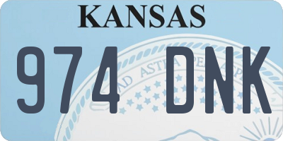 KS license plate 974DNK