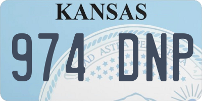 KS license plate 974DNP